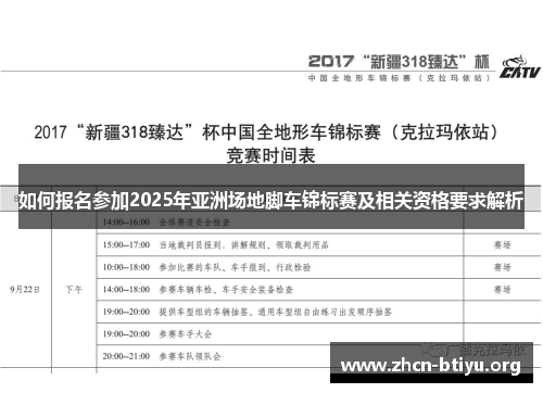 如何报名参加2025年亚洲场地脚车锦标赛及相关资格要求解析